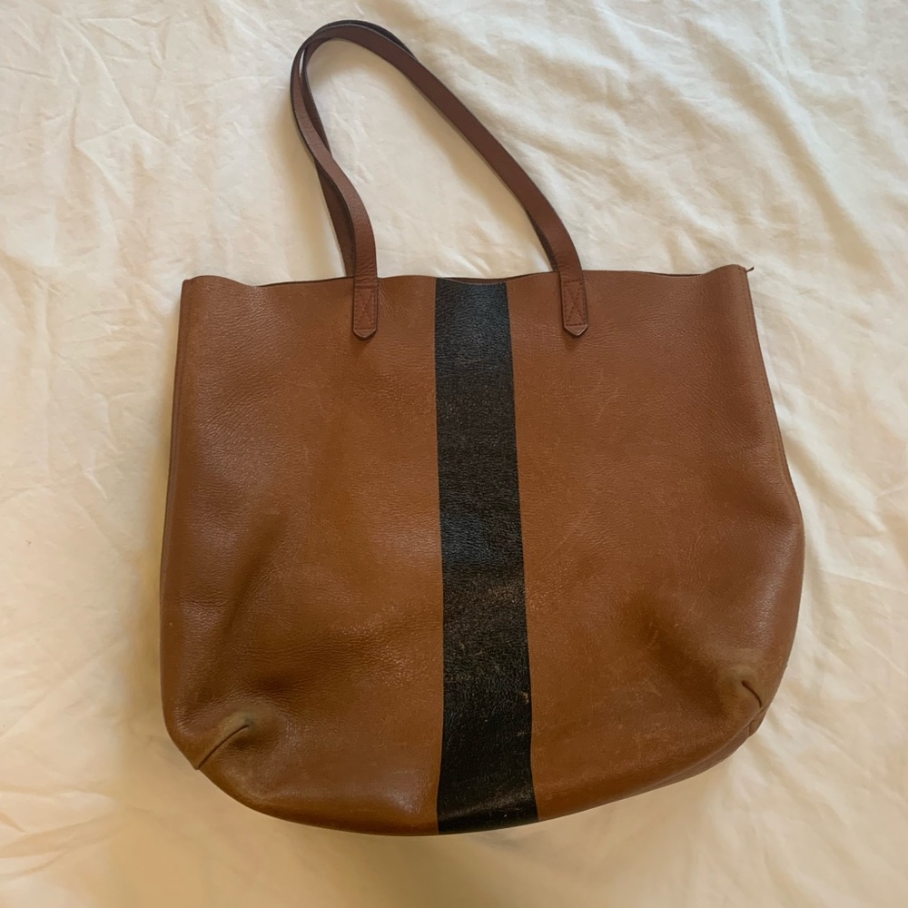 Madewell brown leather tote bag